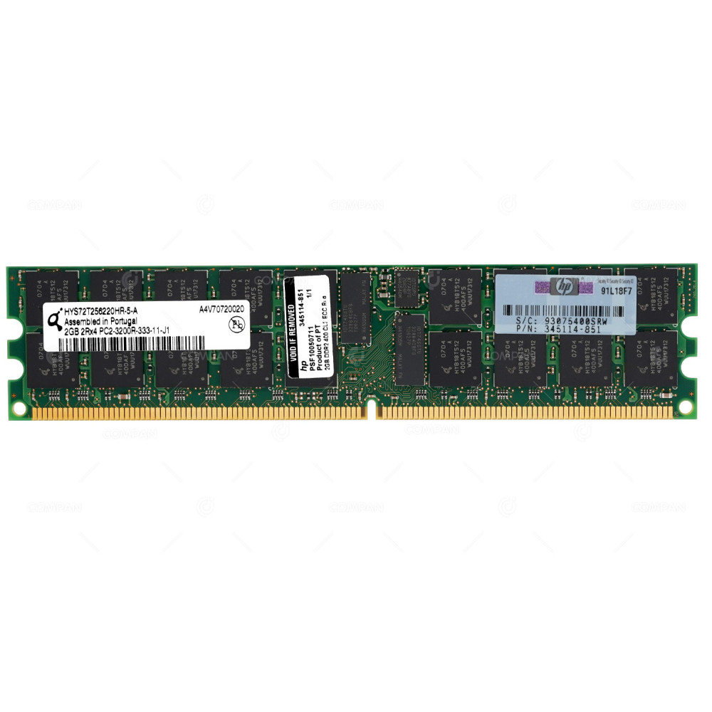 345114-851 HP MEMORY 2GB 2RX4 PC2 3200R DDR2 HYS72T256220HR-5-A