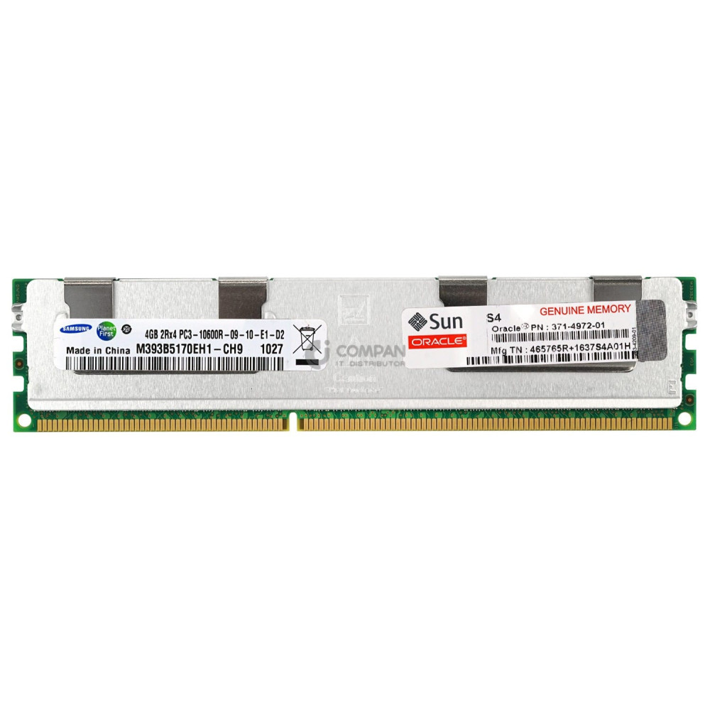 371-4972-01 ORACLE SUN MEMORY 4GB 2RX4 PC3 10600R DDR3 371-4972-01 M393B5170EH1-CH9 M393B5170EH1-CH9