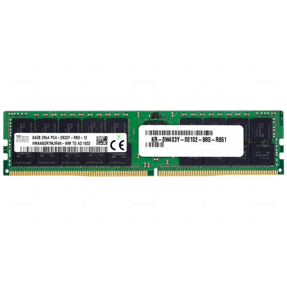 403YC DELL MEMORY 64GB 2RX4 PC4 2933Y DDR4 25600Y 0403YC, HMAA8GR7MJR4N-WM