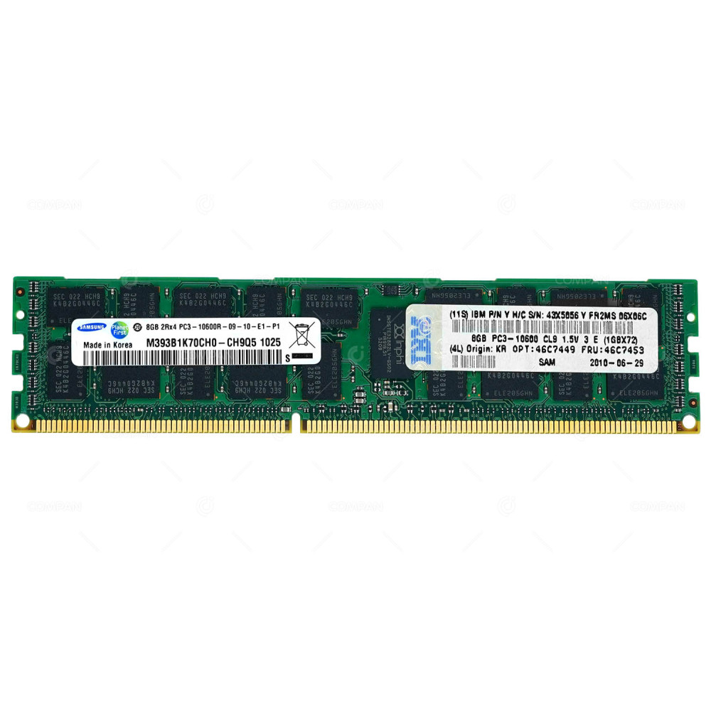 46C7453 IBM DDR3 8GB 2RX4 PC3-10600 1333MHZ RDIMM