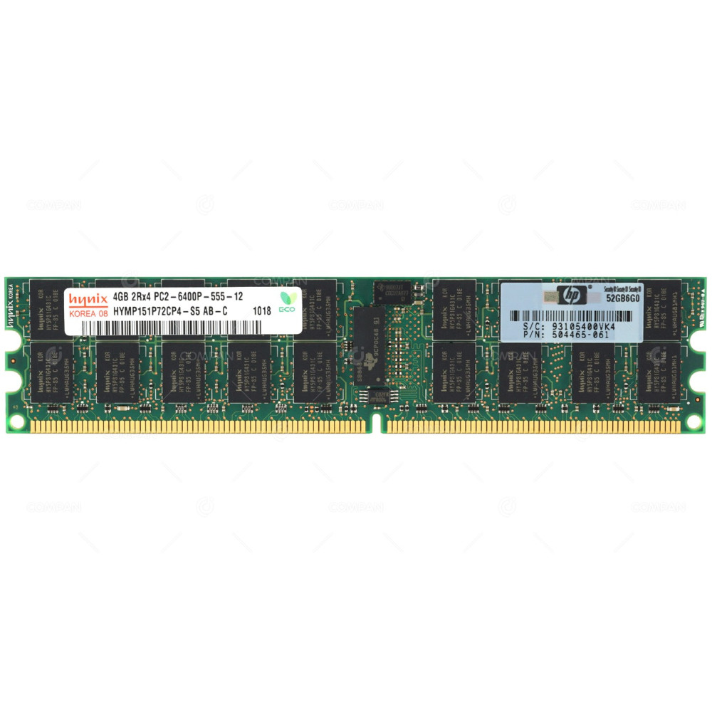 504465-061 HP MEMORY 4GB 2RX4 PC2 6400P DDR2 504589-001, 504351-B21,  504351-B21