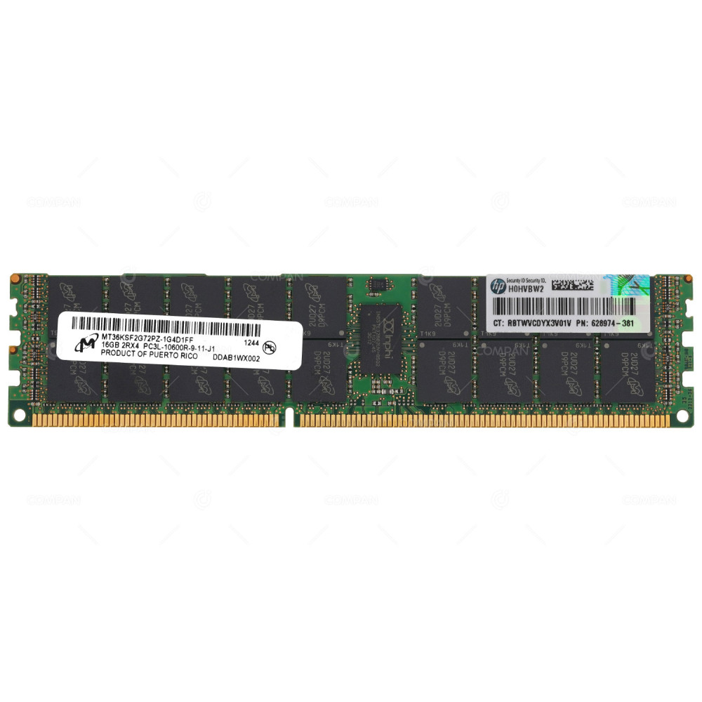 628974-381 HP DDR3 16GB 2RX4 PC3L-10600 1333MHZ RDIMM