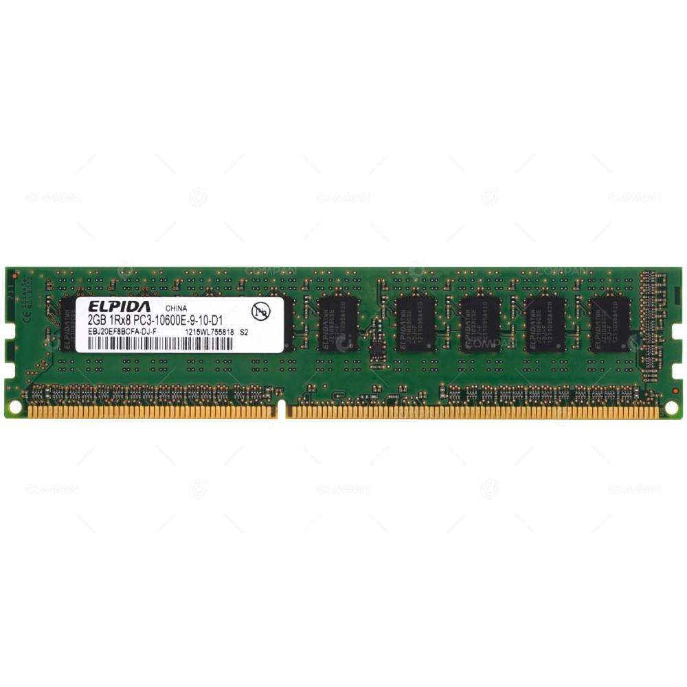 637458-571 HP MEMORY 2GB 1RX8 PC3 10600E 1333MHZ DDR3 EBJ20EF8BCFA-DJ-F