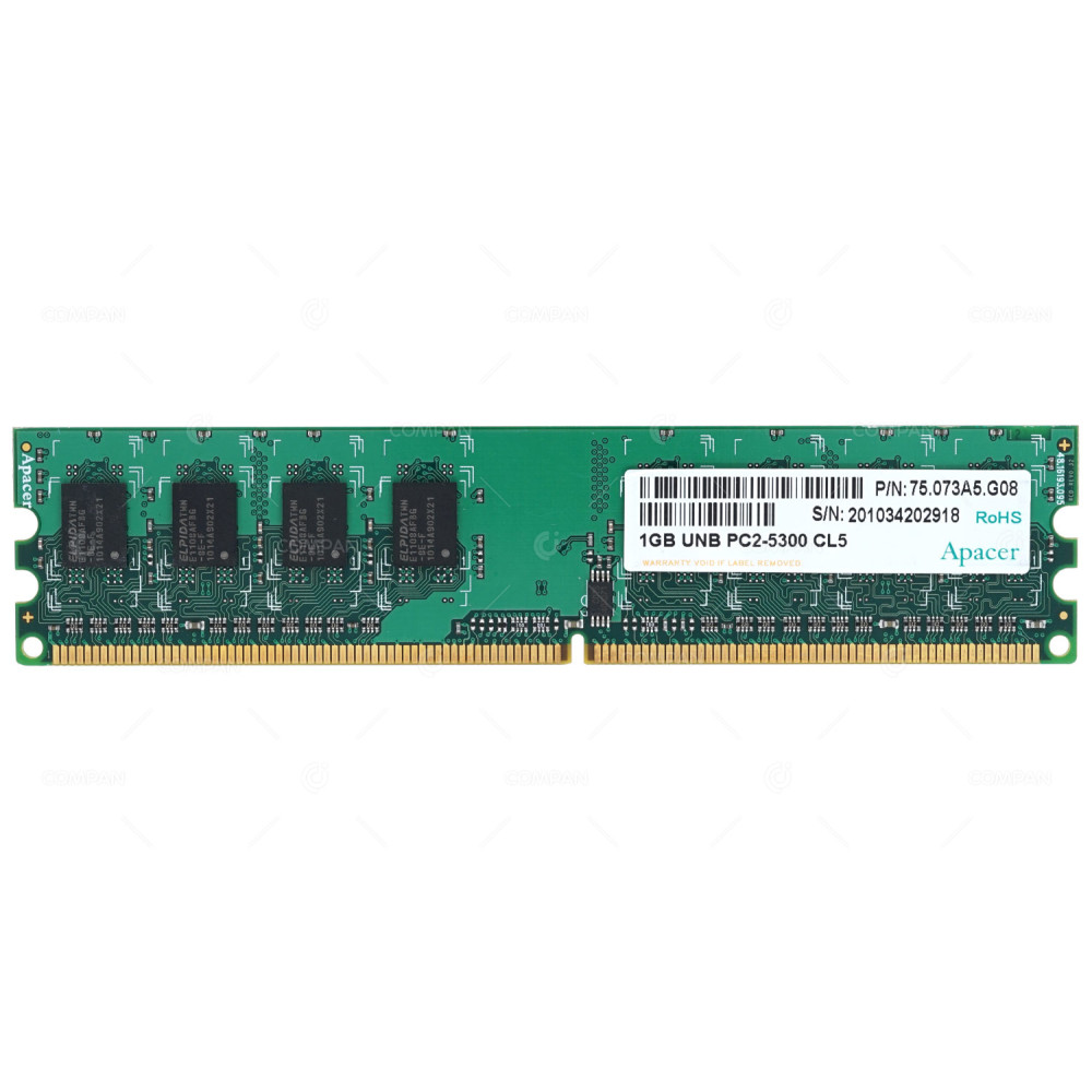 75.073A5.G08 APACER MEMORY 1GB PC2 5300 CL5 UDIMM DDR2 -