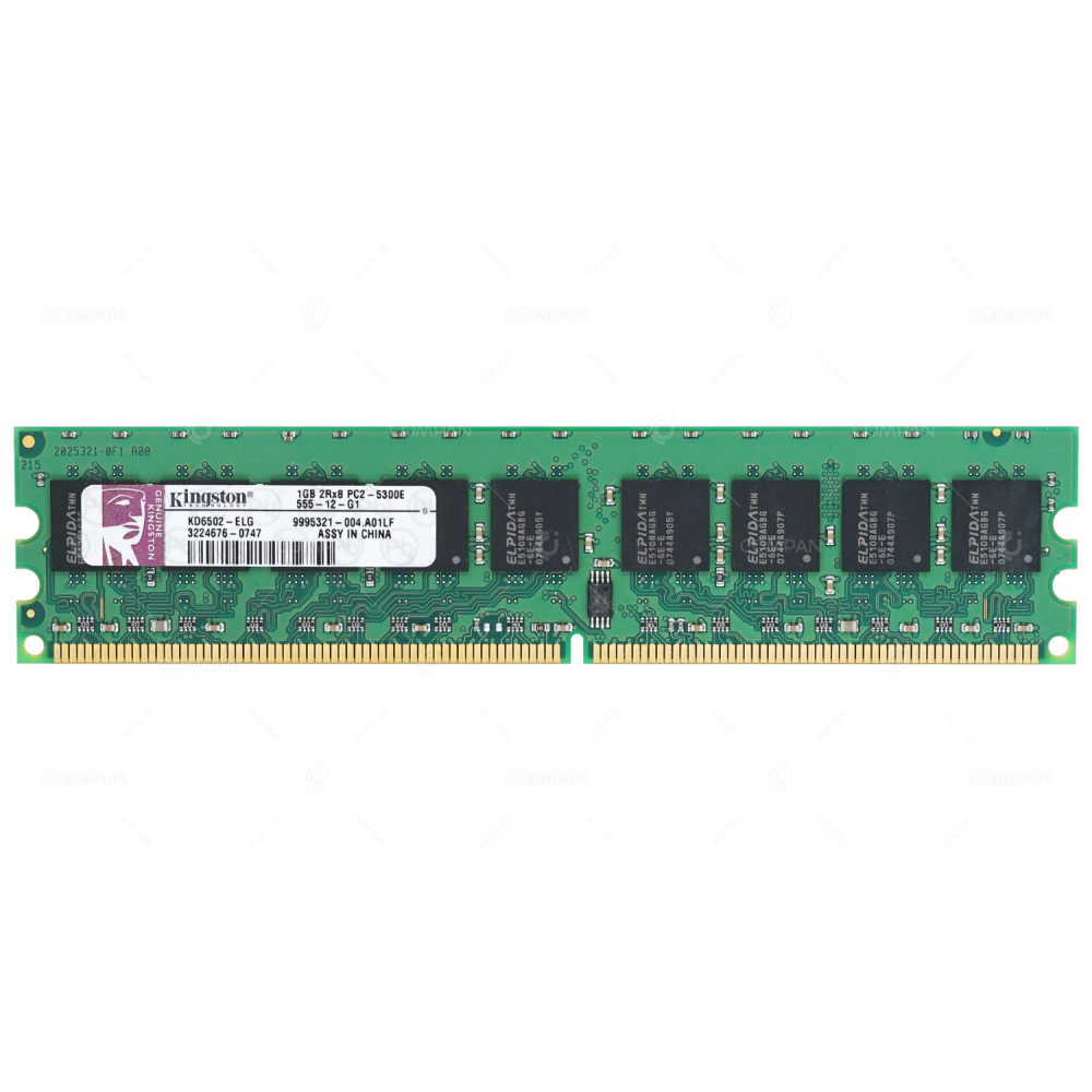 KD6502-ELG KINGSTON MEMORY 1GB 2RX8 PC2 5300E DDR2 -