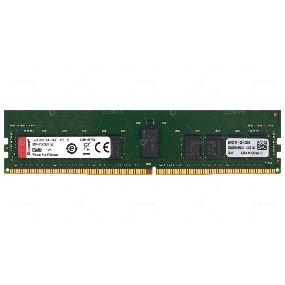 KTD-PE424D8-16G KINGSTON MEMORY 16GB 2RX8 PC4 2400T DDR4 19200T KTD-PE424D8/16G, 9965754-034.C00G
