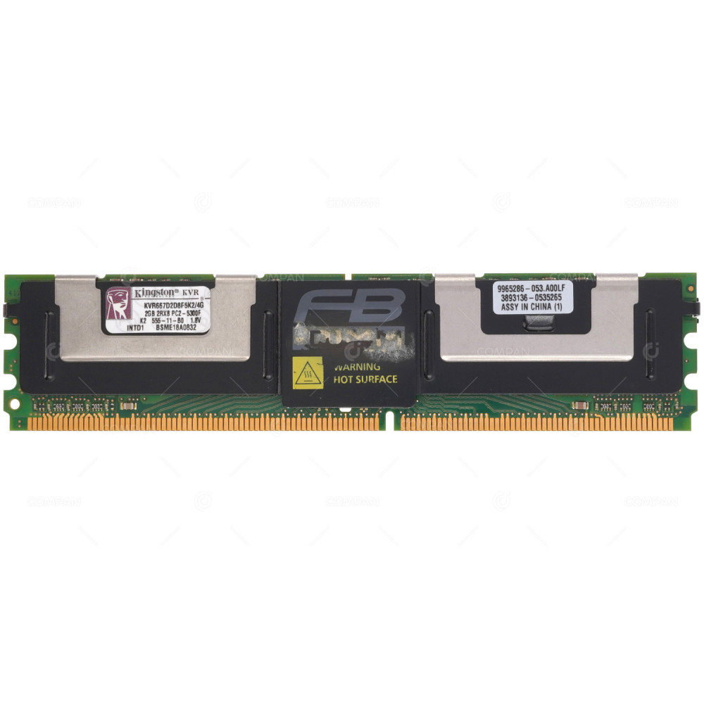 KVR667D2D8F5K2-4G KINGSTON MEMORY 2GB 2RX8 PC2 5300F DDR2 KVR667D2D8F5K2/4G