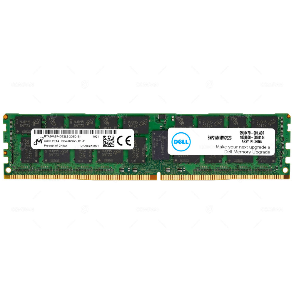 SNP2WMMMC-32G DELL DDR4 32GB 2RX4 PC4-21333 2666MHZ LRDIMM