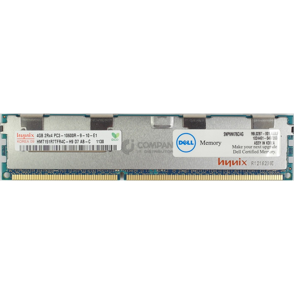 SNPNN876C-4G DELL MEMORY 4GB 2RX4 PC3 10600R DDR3 1333MHZ SNPNN876C-4G HMT151R7TFR4C-H9 HMT151R7TFR4C-H9