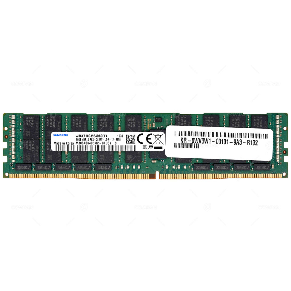 WV3W1  DELL DDR4 64GB 4DRX4 PC4-21333 2666MHZ LRDIMM CL19