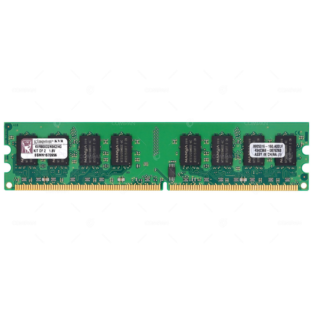 KVR800D2N5K2-4G  KINGSTON 2GB 6400 DDR2 800MHZ MEMORY