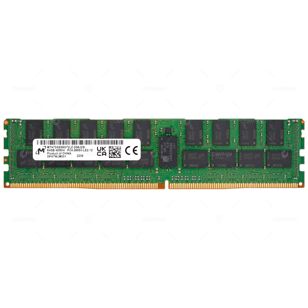 MTA72ASS8G72LZ-2G6J2  MICRON 64GB 4DRX4 PC4-2666V CL19 1.2V ECC REGISTERED LOAD REDUCED MEMORY