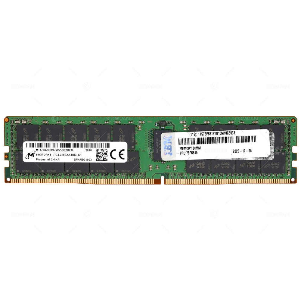 78P6815  IBM DDR4 64GB PC4-25600 3200MHZ RDIMM CAS 22-22-22 FOR S924 POWER9
