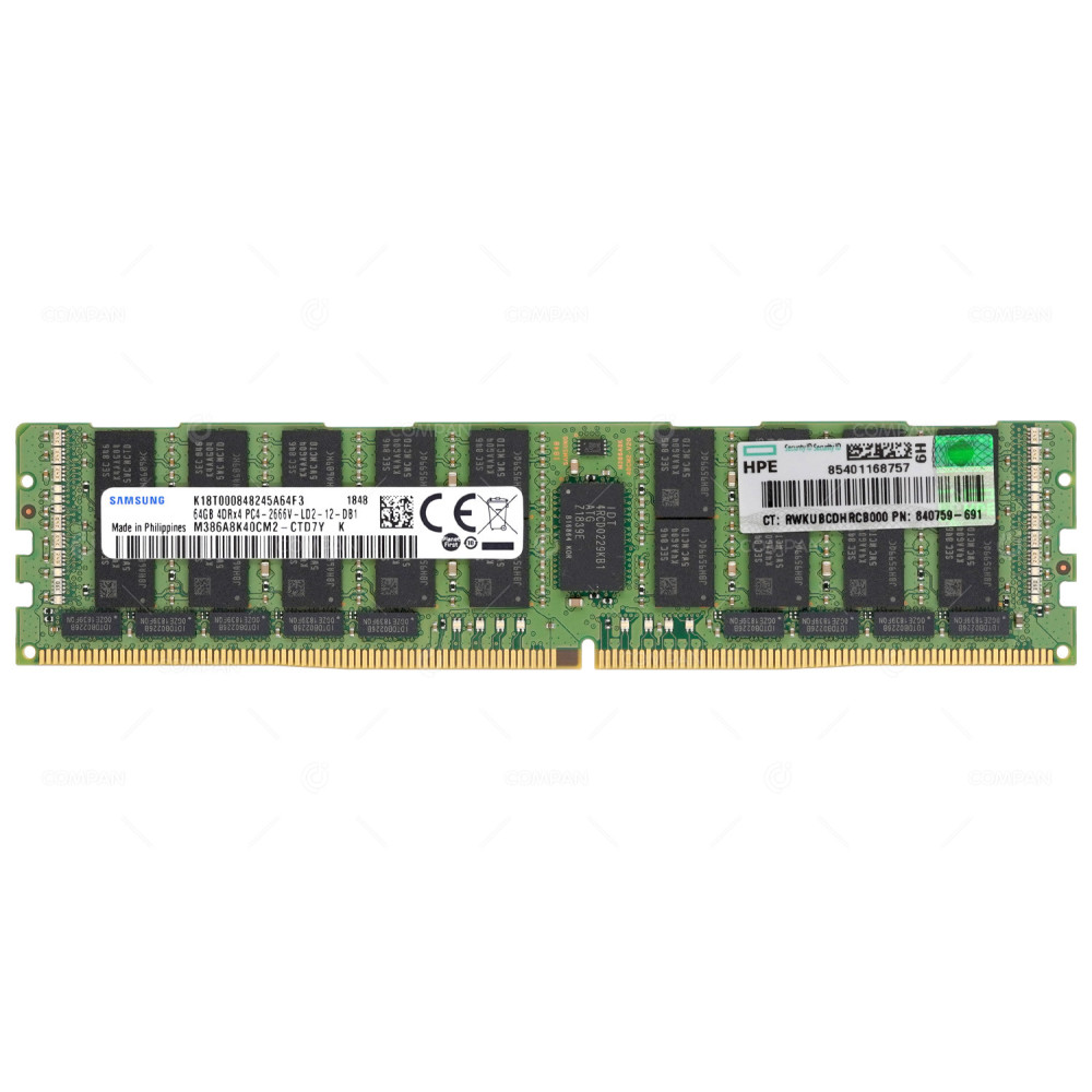 840759-691  HP DDR4 64GB 4DRX4 PC4-21333 2666MHZ LRDIMM CAS 19-19-19