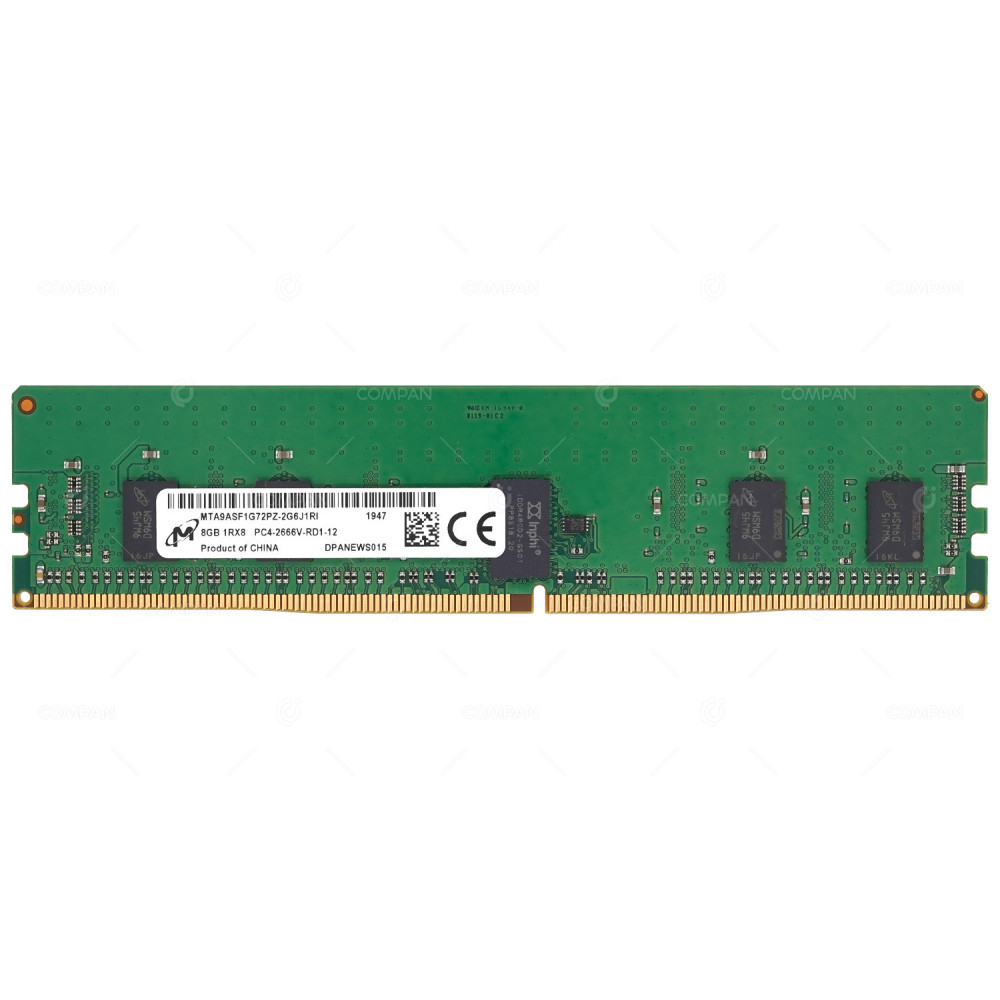 MTA9ASF1G72PZ-2G6J1  MICRON DDR4 8GB 1RX8 PC4-21333 2666MHZ RDIMM CL19