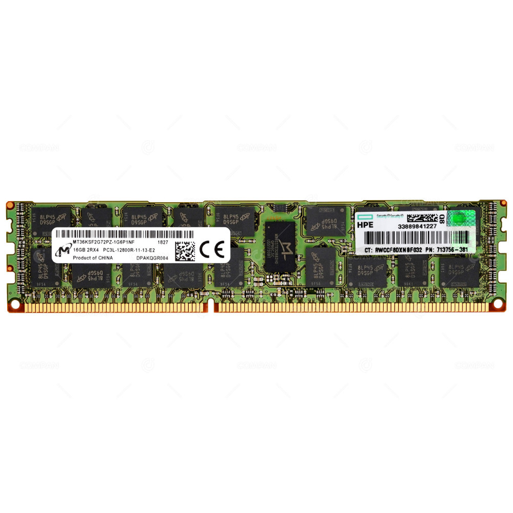 713756-381  HP MEMORY 16GB 2RX4 PC3L 12800R FOR INTEGRITY RX2800