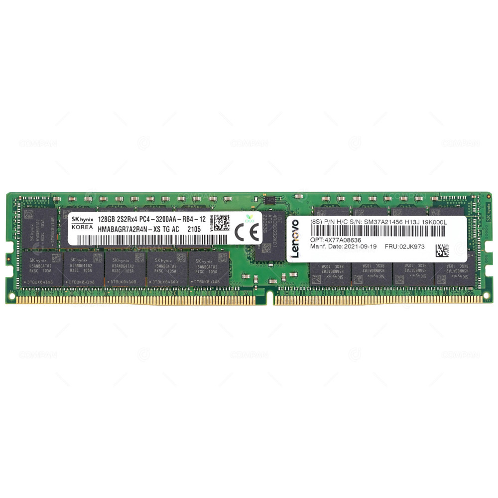 02JK973  LENOVO MEMORY 128GB 2S2RX4 PC4 25600 DDR4 3200