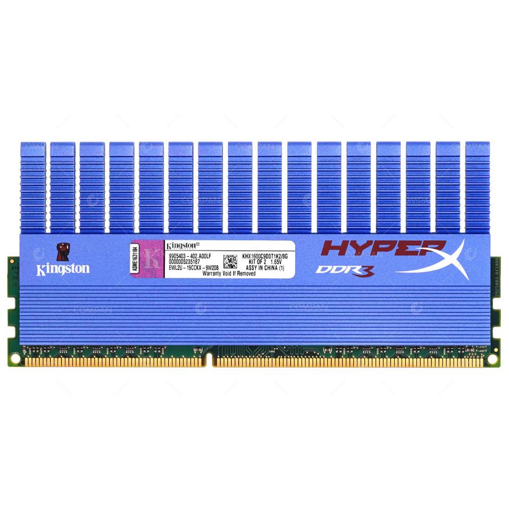 KHX1600C9D3T1K2-8G  KINGSTON MEMORY 4GB PC3 12800 DDR3 1600