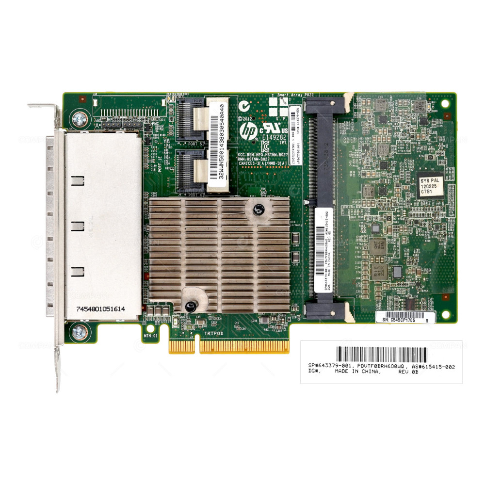 643379-001 HP SMART ARRAY P822 FBWC 6GB SAS CONTROLLER - 615418-B21