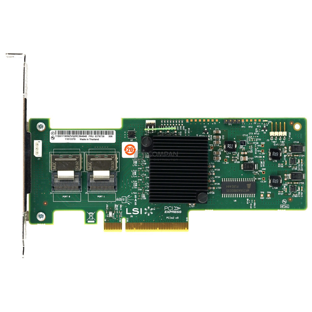 03T6739 IBM LSI  6G 8-PORT MEGARAID SAS/SATA 9240-8I CONTROLLER PCI-E L3-25083-12J, 9240-8I