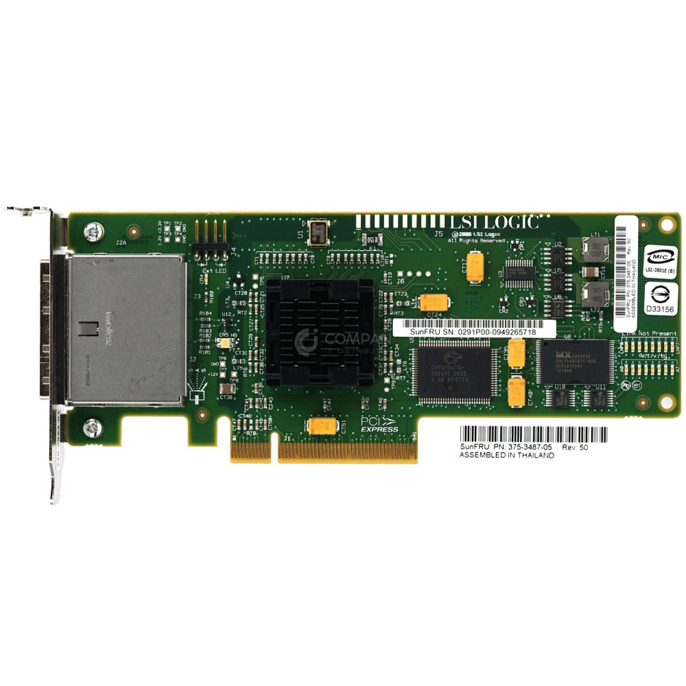 375-3487-05 LP SUN SAS3801EL-S 8-PORT  SAS CONTROLER HBA PCI-E LOW PROFILE SAS3801EL-S, L3-00152-03B