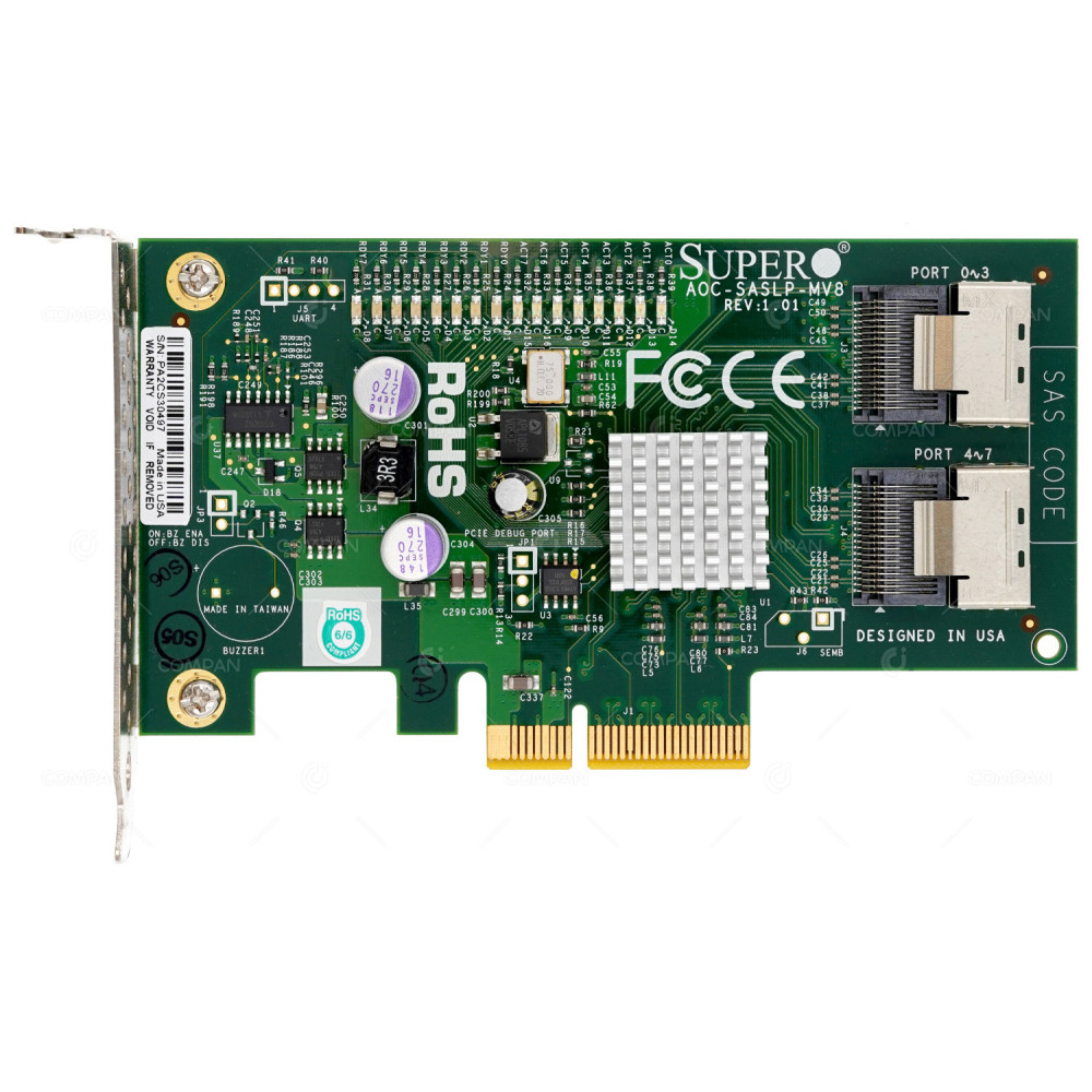 AOC-SASLP-MV8 SUPERMICRO 3G SAS/SATA PCIE X4 2 PORT SFF 8087 SOFTWARE RAID CONTROLLER -