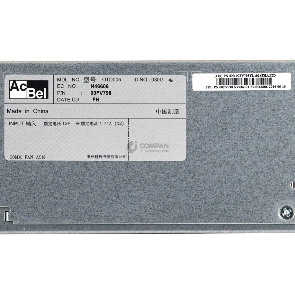 00FV798 IBM 60MM FAN FOR IBM E870 E880 PSERIES POWER8