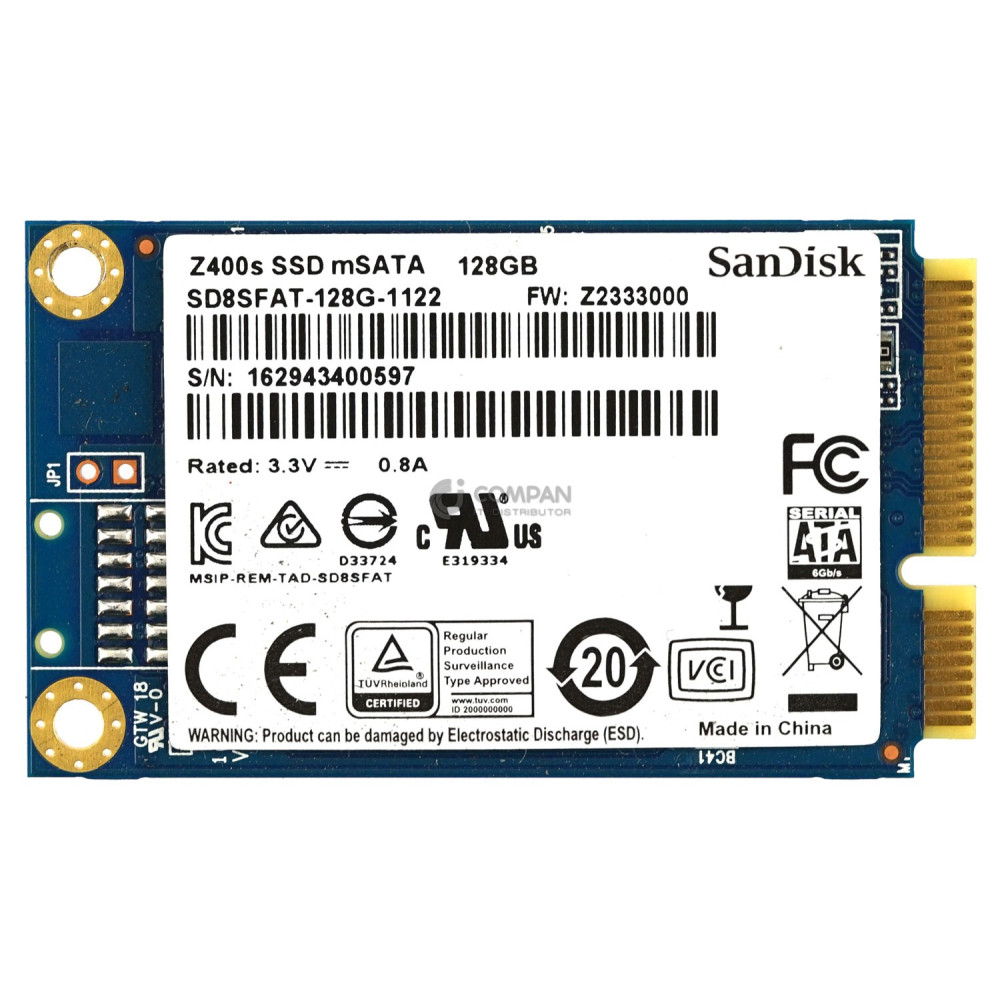 SD8SFAT-128G-1122 SANDISK Z400S 128GB 520MB/S READ 180MB/S WRITE MSATA SSD SD8SFAT-128G