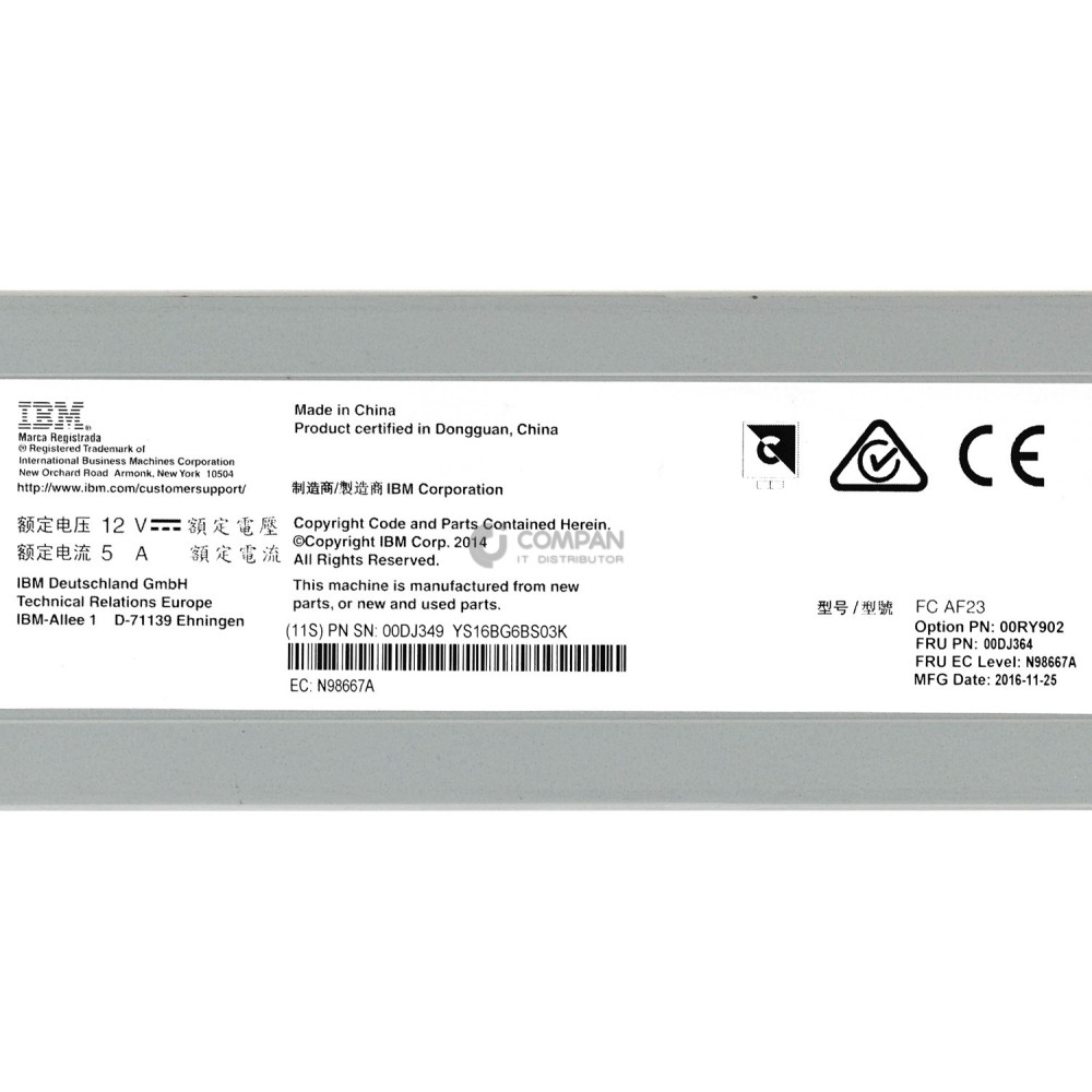 2x 00DJ364 IBM FLASHSYSTEM 900-1.2TB MICROLATENCY MODULE 00DJ349, 00RY902 + 1x  01EK168