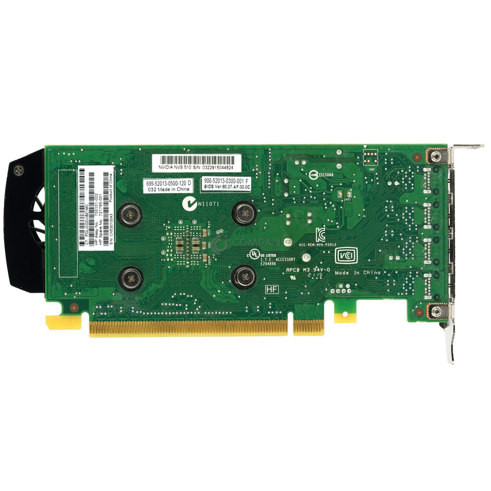 721795-001 LP HP NVIDIA NVS 510 2GB PCI-E X16 4-PORT GRAPHICS CARD