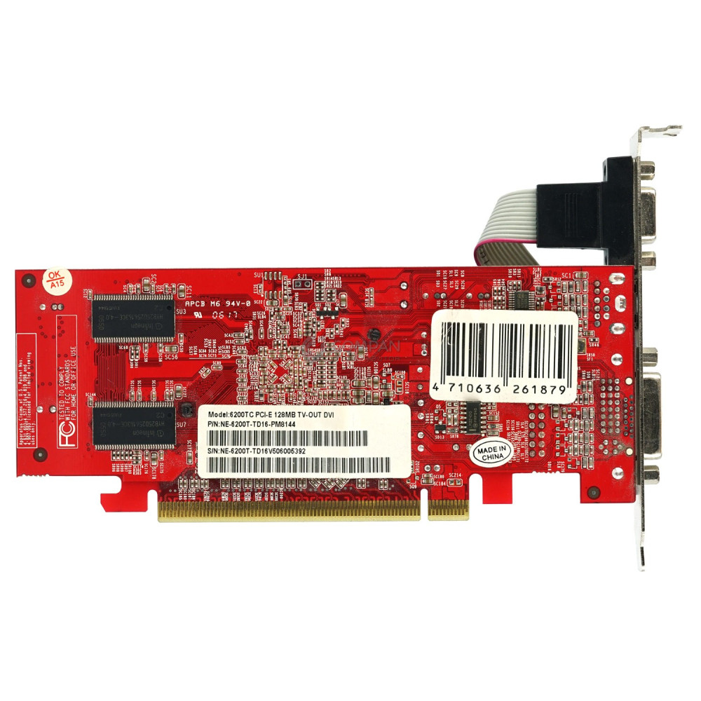 NE-6200T-TD16-PM8144 PALIT GEFORCE 6200TC PCI-E 128MB TV-OUT DVI GRAPHICS CARD 6200TC