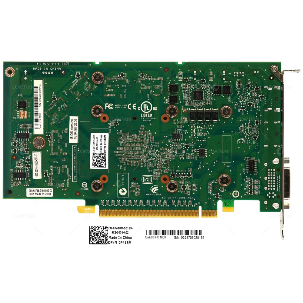 P418M DELL NVIDIA QUADRO FX 1800 GRAPHICS GPU CARD