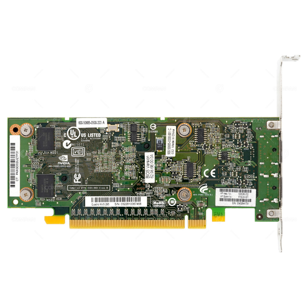 578226-001 HP 578226-001 NVIDIA NVS295 256MB PCIE 16X 2 PORT DISPLAY PORT VIDEO GRAPHIC CARD 508286-002, 600-50685-0500-203, 900-50685-0300-001