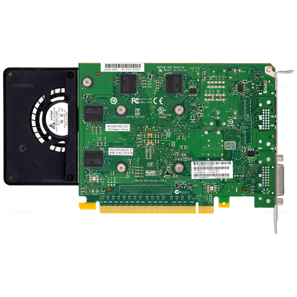 713380-001  NVIDIA QUADRO K2000 2GB DDR5 DUAL DISPLAYPORT 1XDVI PCI-E