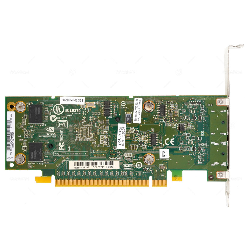 46R2782  LENOVO NVIDIA QUADRO NVS 295 256MB 64-BIT GDDR3 2 VIDEO DISPLAY PORT PCI EXPRESS  2.0 VIDEO GRAPHICS CARD