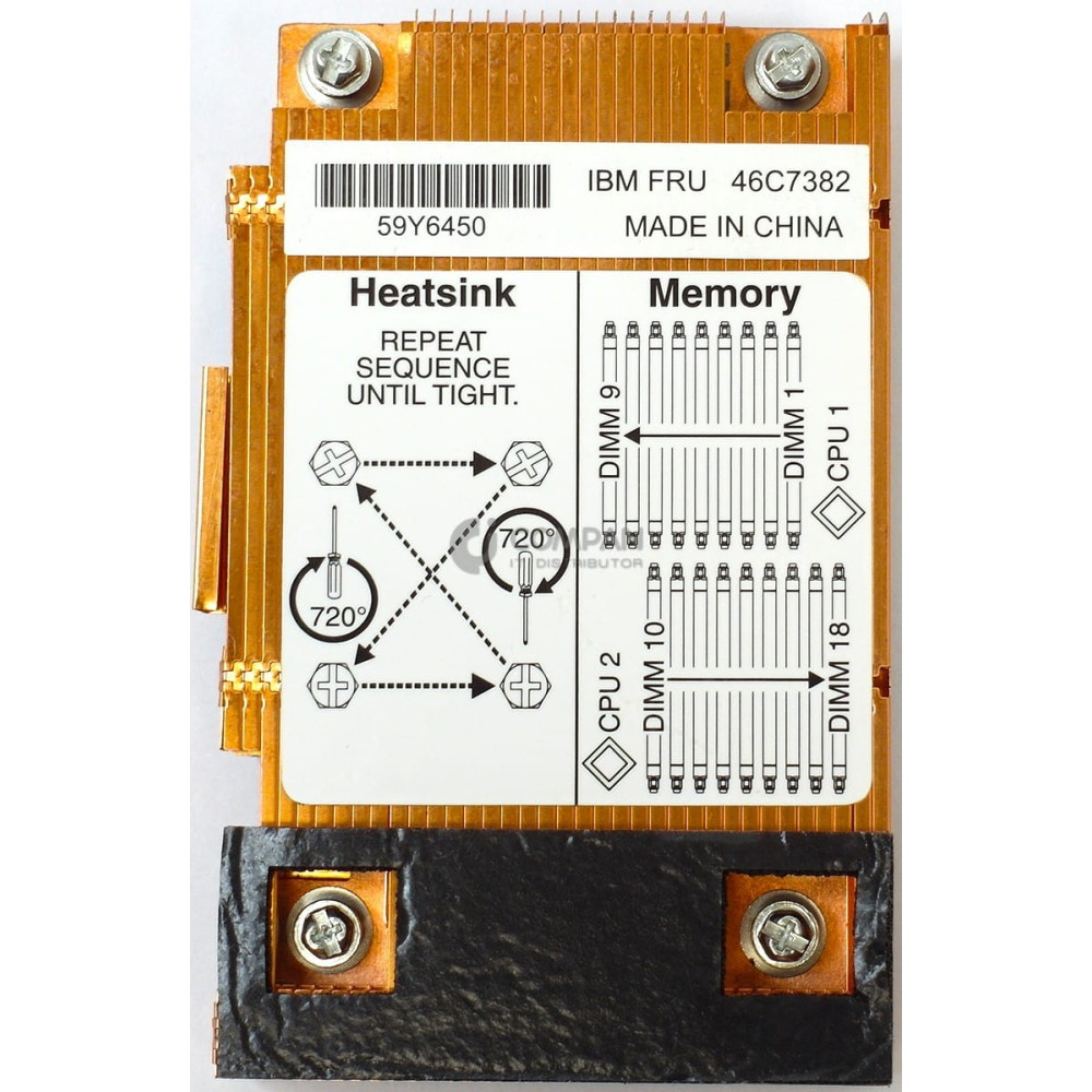 46C7382 IBM HEATSINK FOR BLADECENTER HS22V CPU2 59Y6450