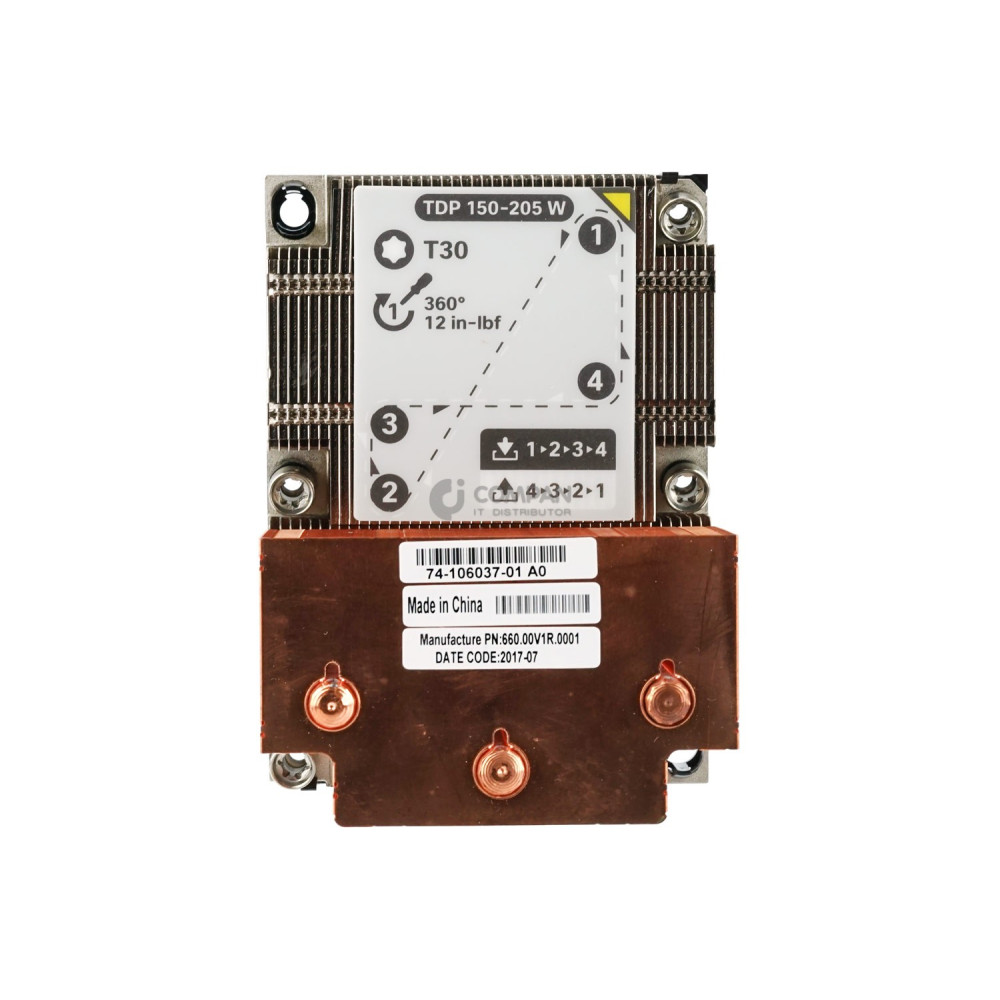 74-106037-01 CISCO HEATSINK TDP 150-205W FOR CISCO UCS C240 M5