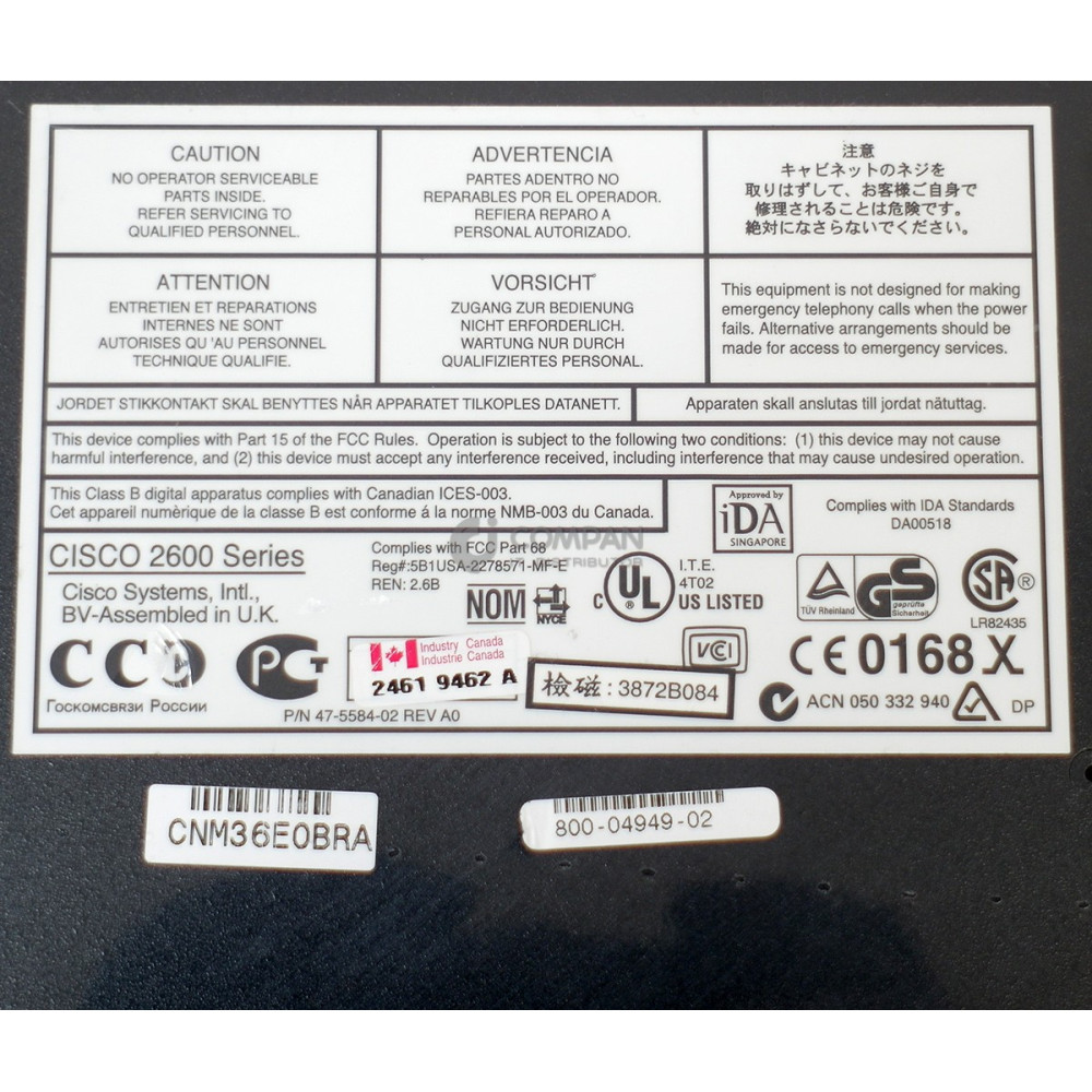 CISCO2610 CISCO 2610 10/100 ETHERNET ROUTER