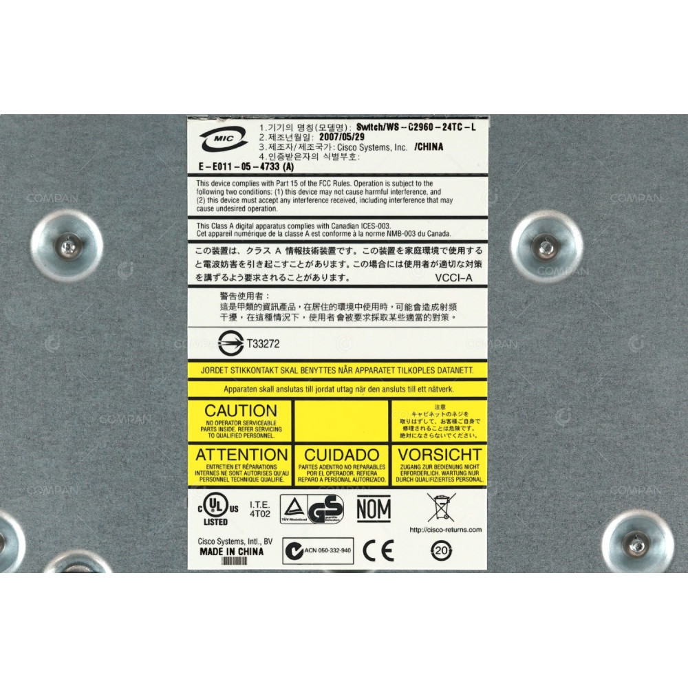 Cisco Catalyst WS-C2960-24TC-L 24x RJ-45 100Mb 2x SFP 1Gb Ethernet Switch