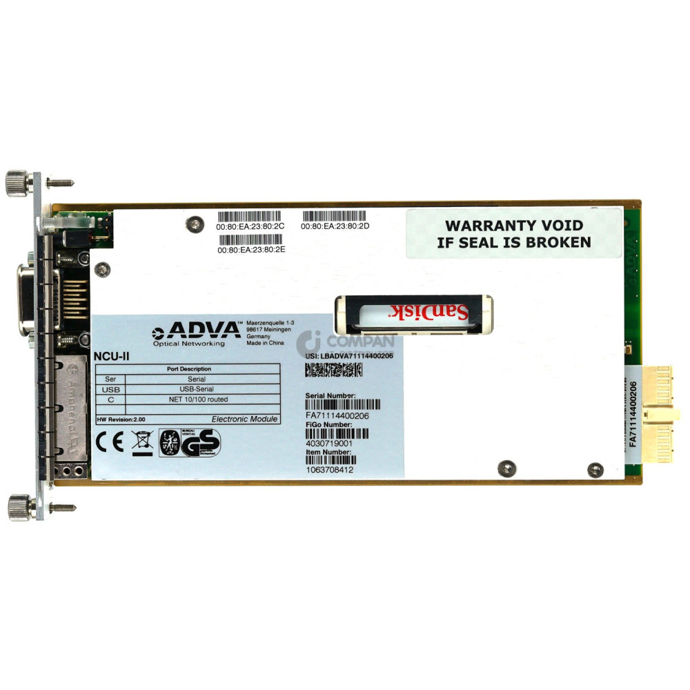 1063708412-2 ADVA OPTICAL NETWORKING  NETWORK CONTROL UNIT FOR FSP 3000R7