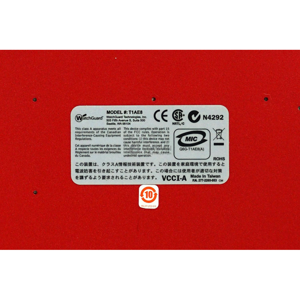 T1AE8 WATCHGUARD FIREBOX X1250E 8-PORT 1GB RJ-45 VPN FIREWALL