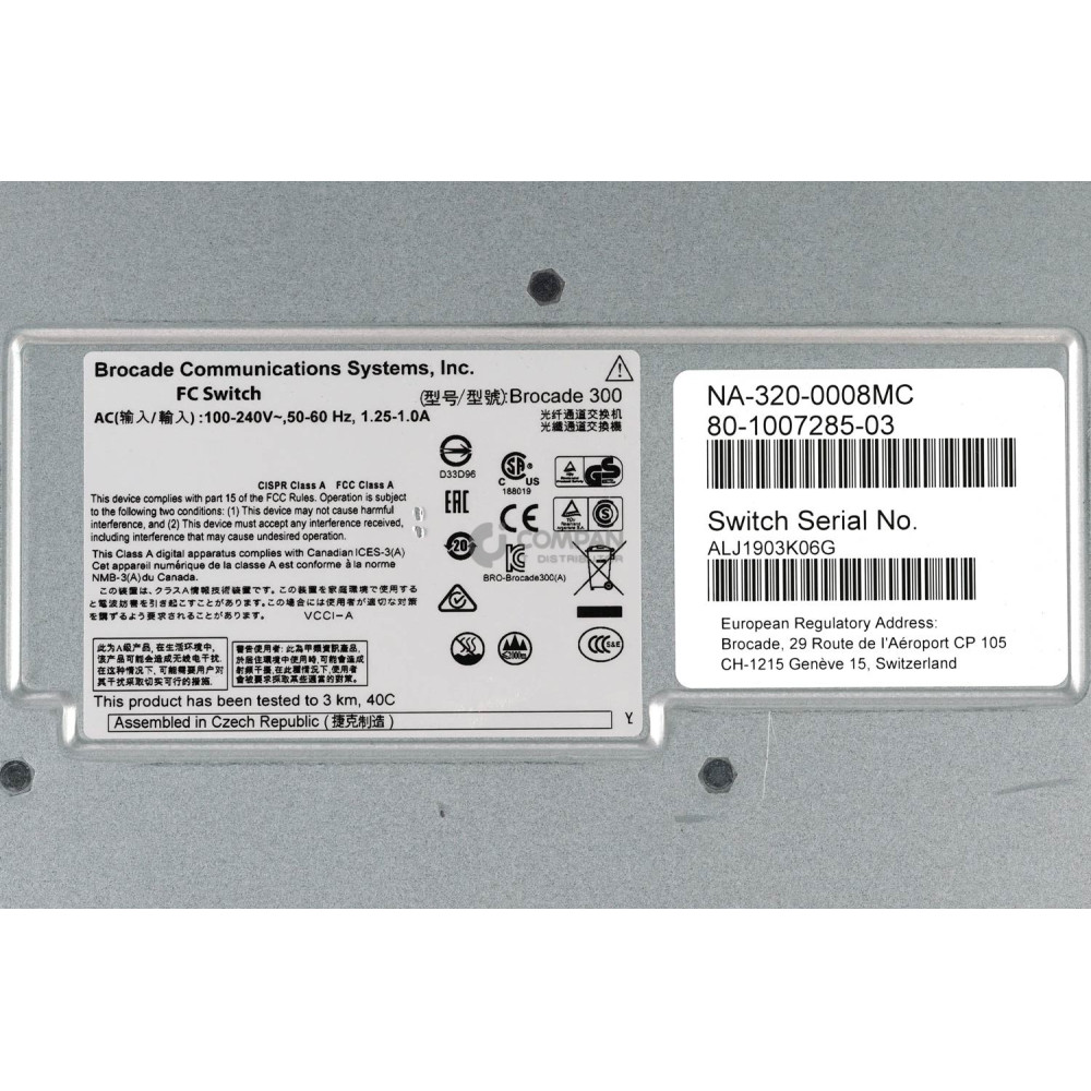 NA-320-0008MC BROCADE 300 24-PORT (8 ACTIVE) 8GB FIBRE CHANNEL SWITCH