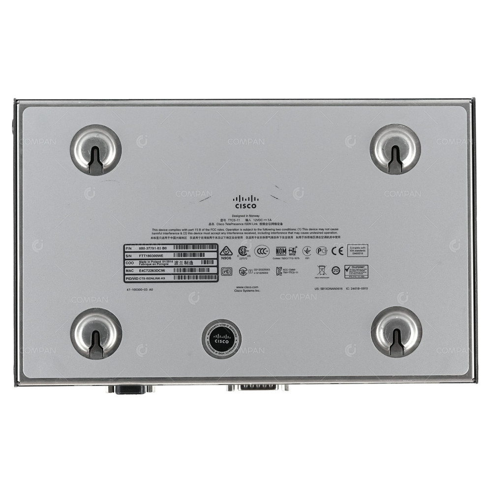 800-37751-03 CISCO TTC5-11 TELEPRESENCE VIDEO CONFERENCING SYSTEM ISDN LINK