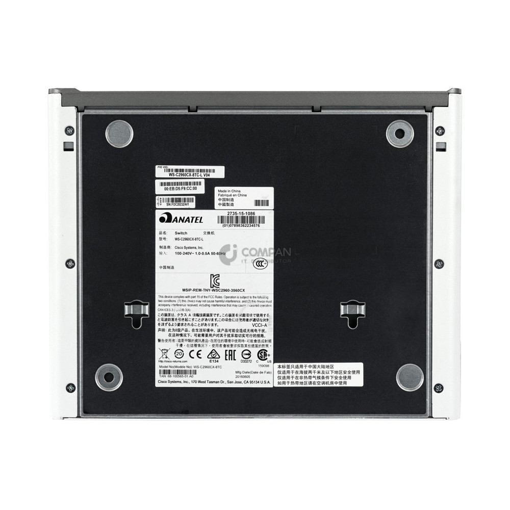 WS-C2960CX-8TC-L CISCO CATALYST 2960-CX 8-PORT 1GB ETHERNET 2 PORT 1GB ETHERNET COPPER UPLINKS 2 PORT 1GB SFP UPLINKS SWITCH  -