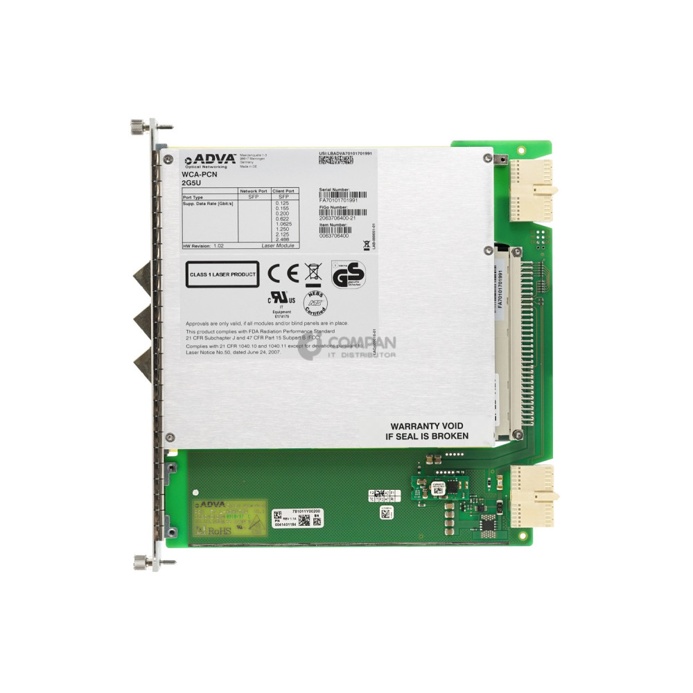WCA-PCN-2G5U ADVA CHANNEL ACCESS CARD W/ PLUGGABLE CLIENT & NETWORK I/F 3PORT
