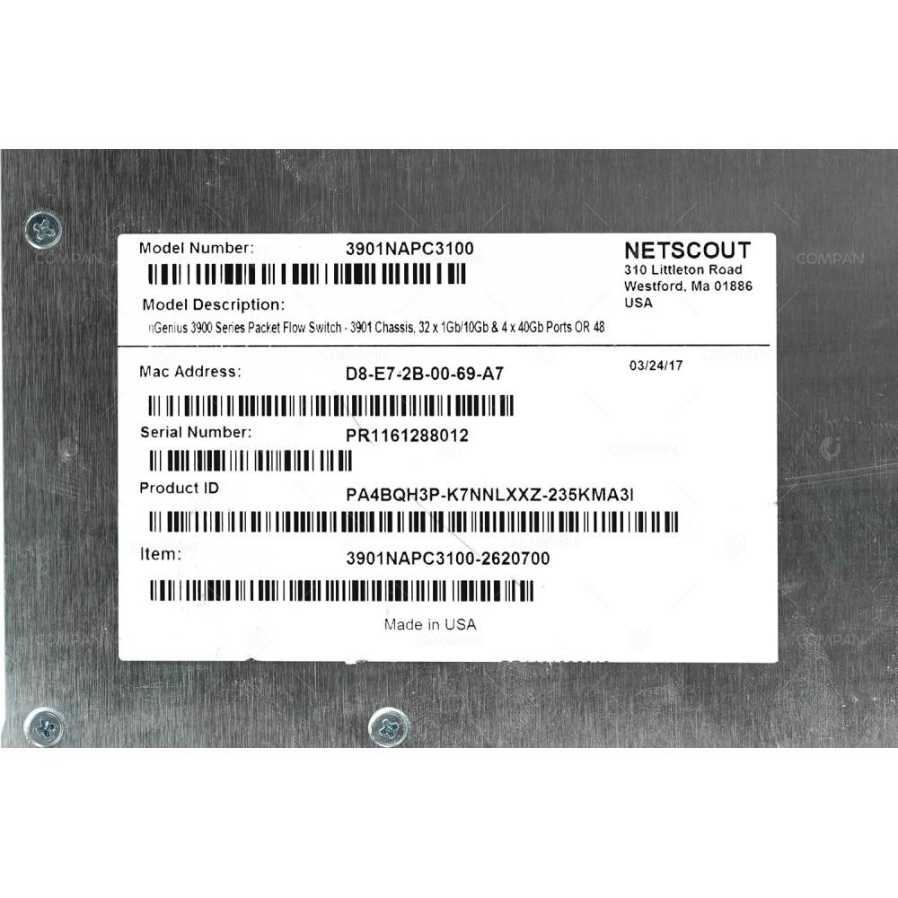 NGENIUS 3901R NETSCOUT NGENIUS 3901R 32-PORT 10GB SFP+ 4-PORT 40GB QSFP