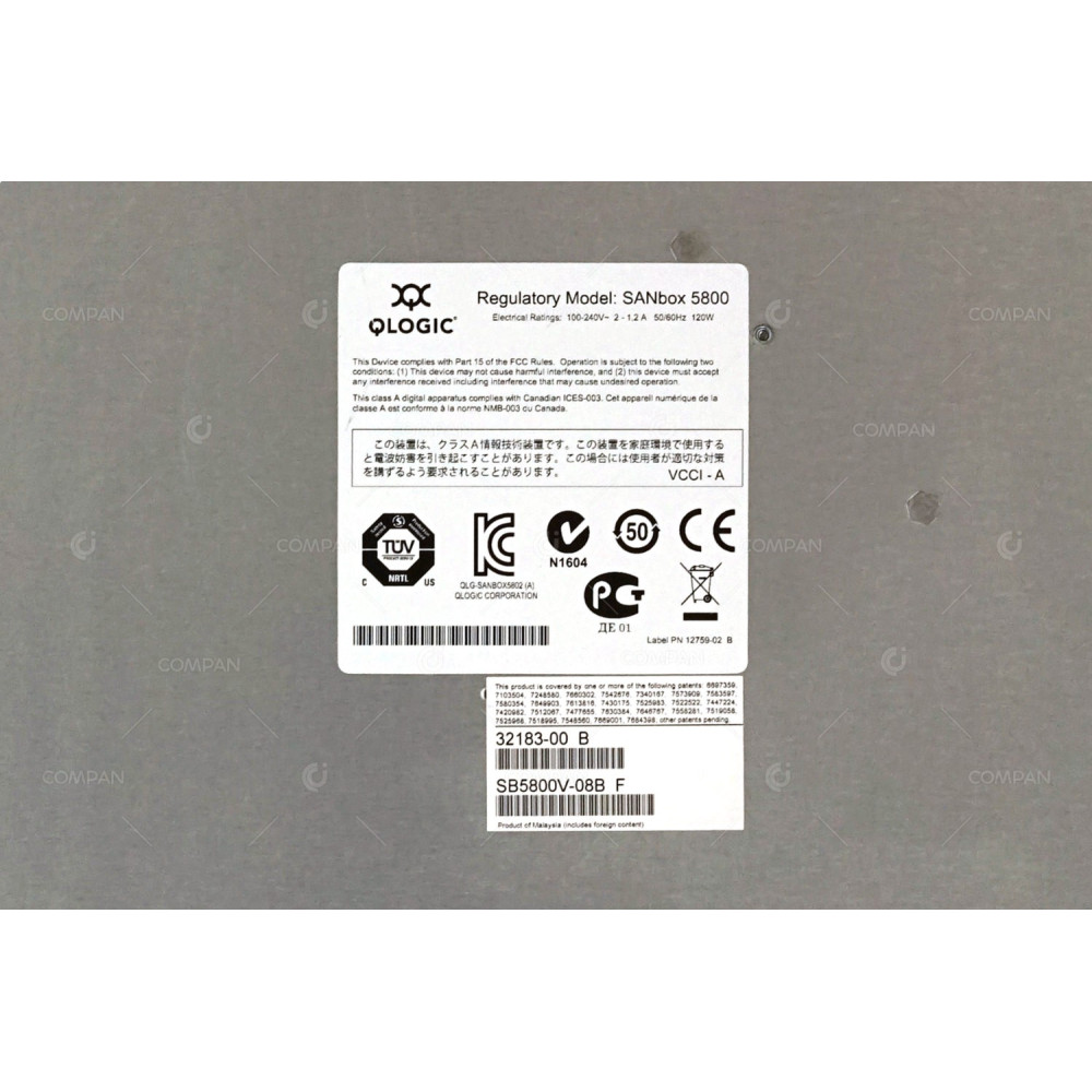 SB5800V-08B QLOGIC SANBOX 5800 20-PORT 8GB SFP+ 4-PORT 10GB FC SAN SWITCH