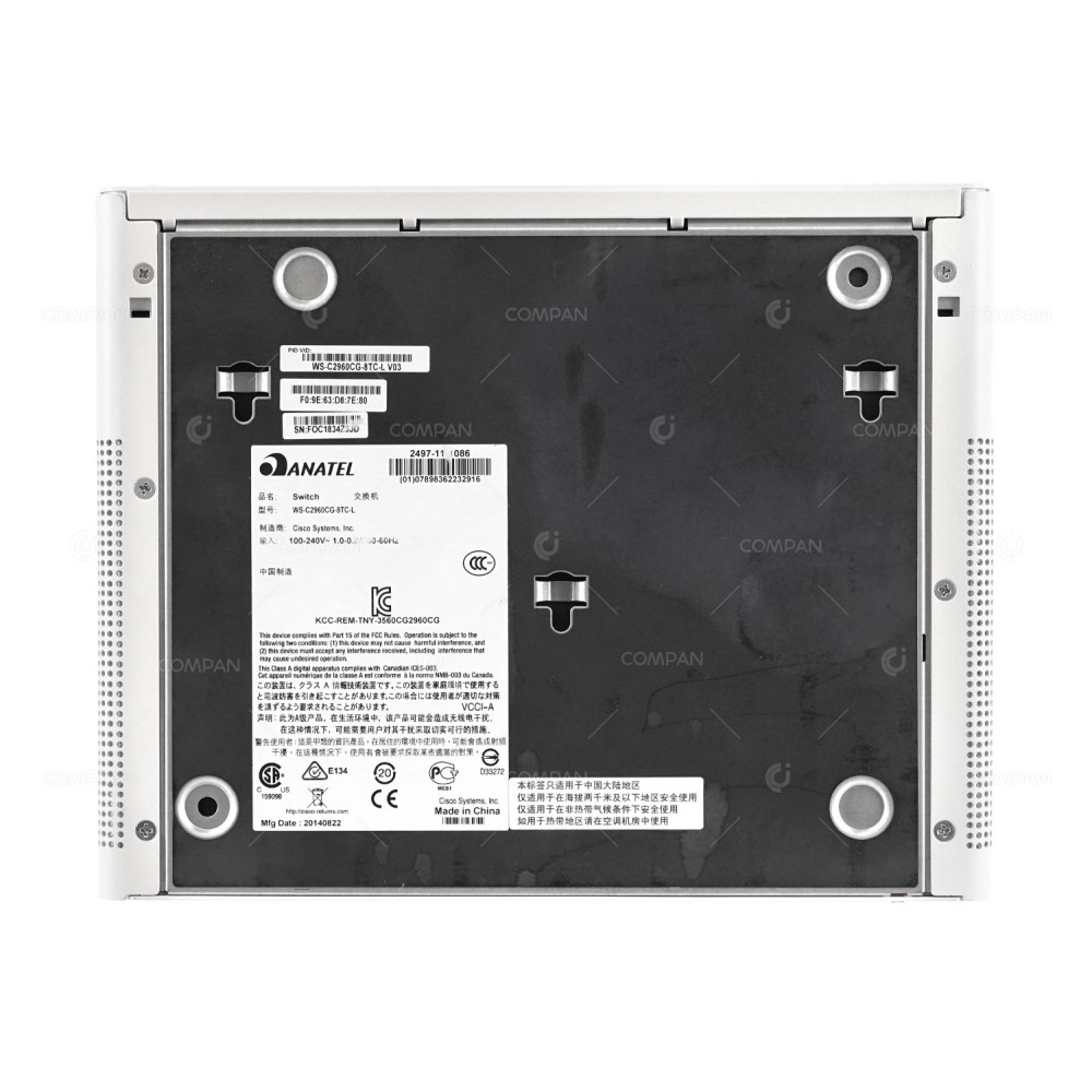 WS-C2960CG-8TC-L CISCO CATALYST 2960C 8-PORT 1GB ETHERNET 2-PORT 1GB SFP SWITCH