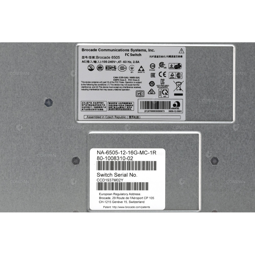 111-02270 NETAPP BROCADE 6505 24 PORT (12 ACTIVE) SFP+ 16GB FC SWITCH