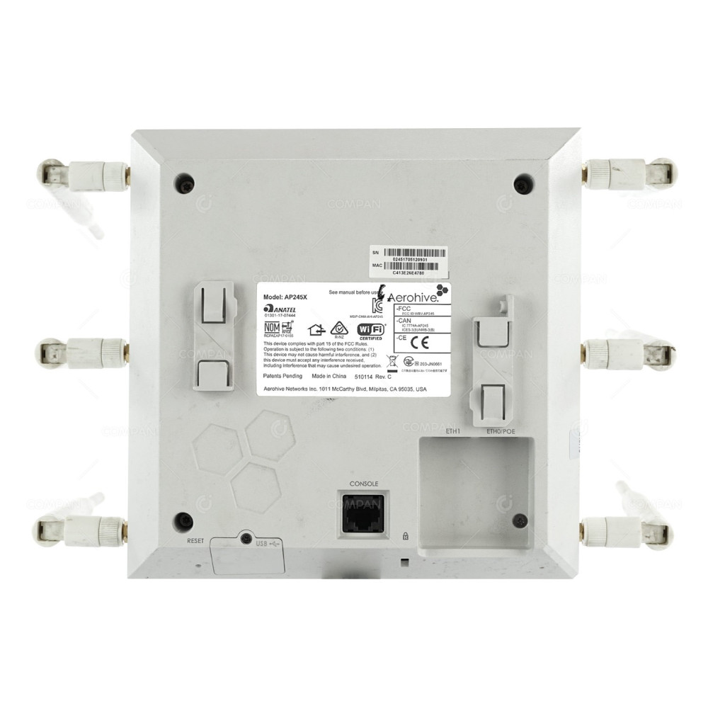 AP245X AEROHIVE AP245X 802.11AC 2 DUAL RADIO (3X3:3) MIMO ACCESS POINT WITH 6 ANTENNAS  -